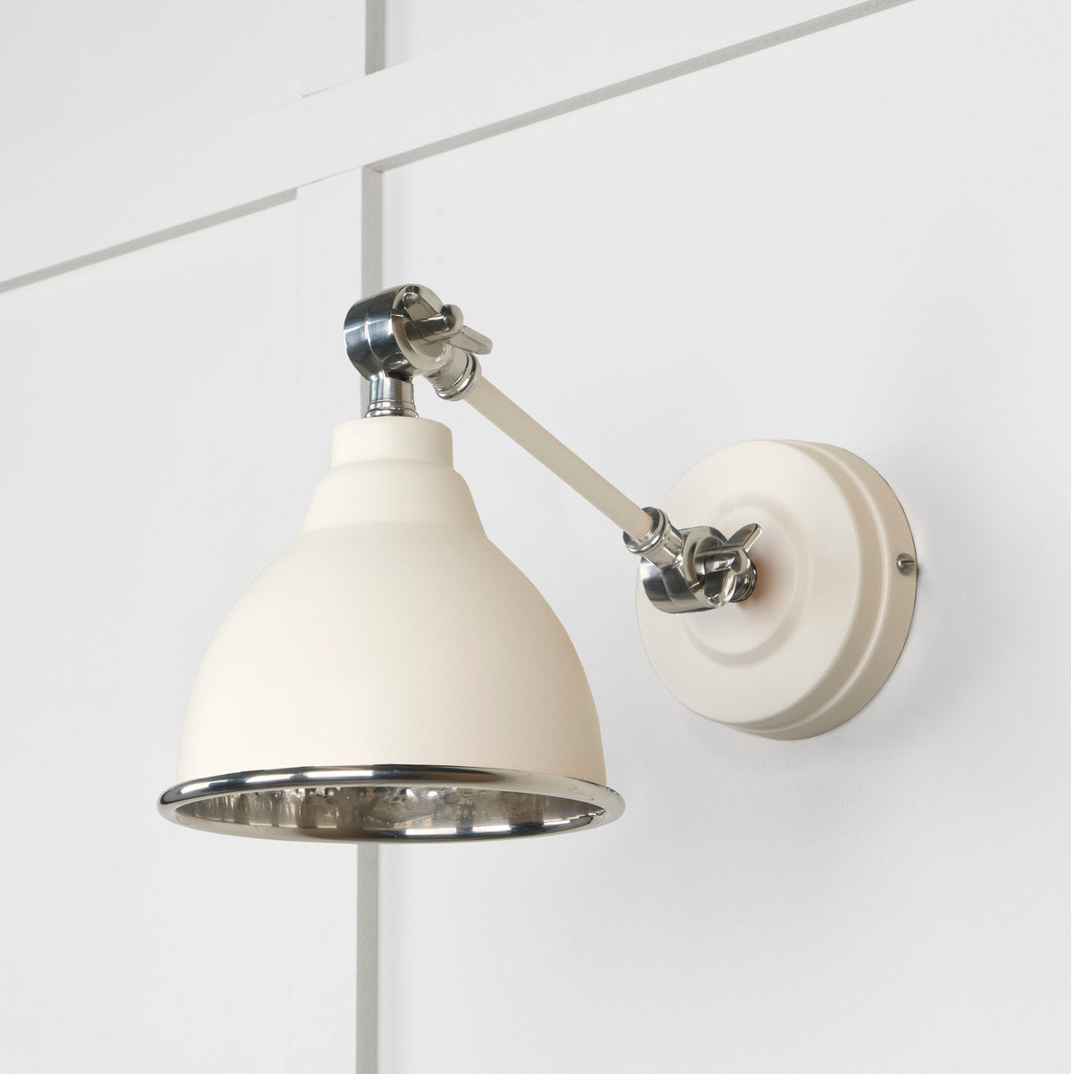 Hammered Nickel Brindley Wall Light by From The Anvil