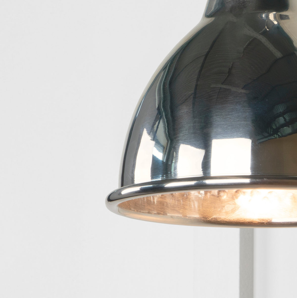 Hammered Nickel Brindley Wall Light by From The Anvil
