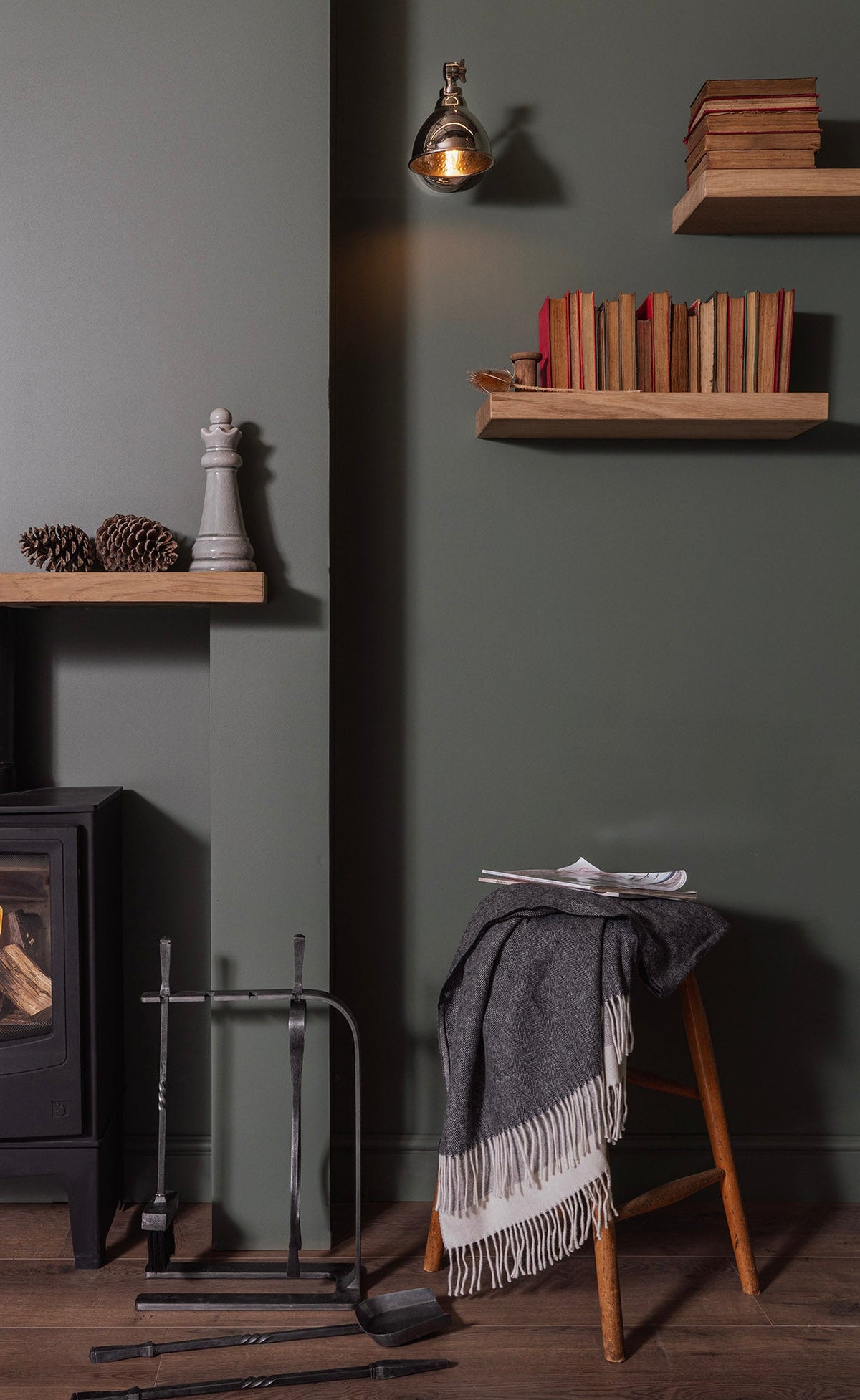 Hammered Nickel Brindley Wall Light by From The Anvil