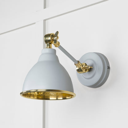 Hammered Brass Brindley Wall Light by From The Anvil
