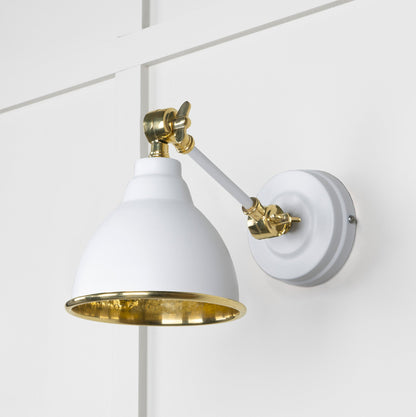 Hammered Brass Brindley Wall Light by From The Anvil