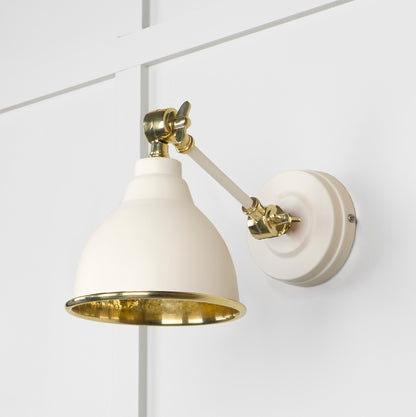 Hammered Brass Brindley Wall Light by From The Anvil