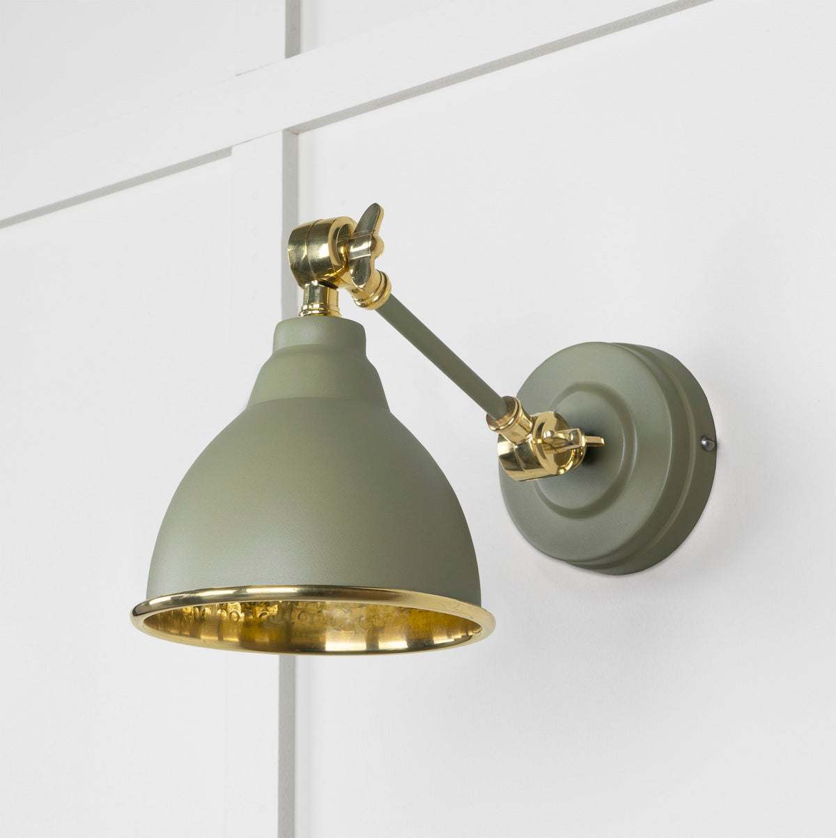 Hammered Brass Brindley Wall Light by From The Anvil