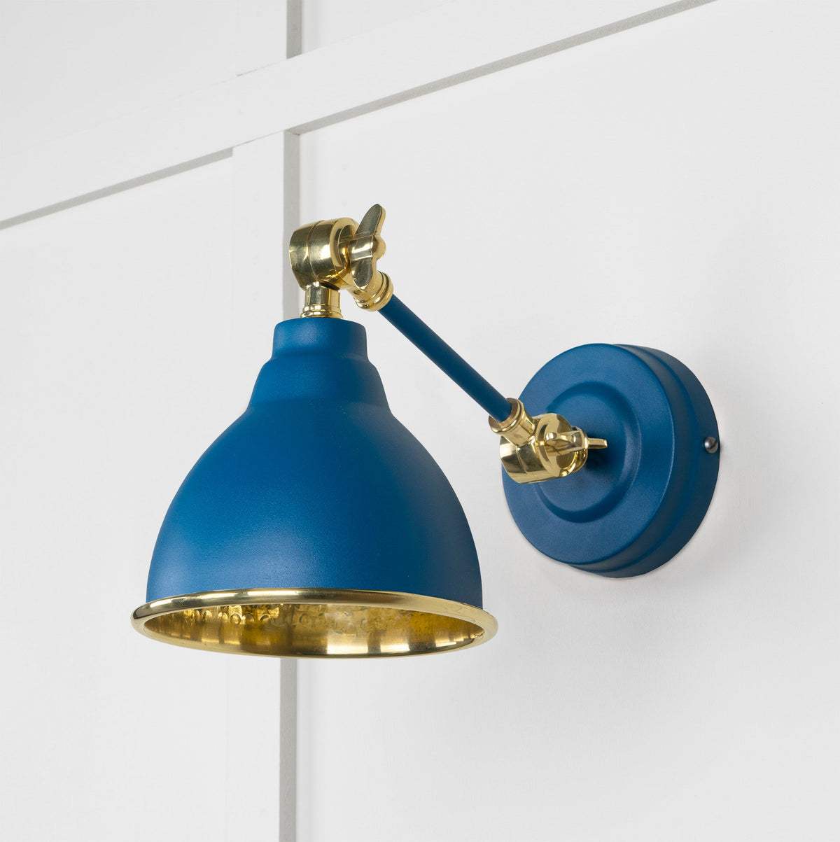 Hammered Brass Brindley Wall Light by From The Anvil