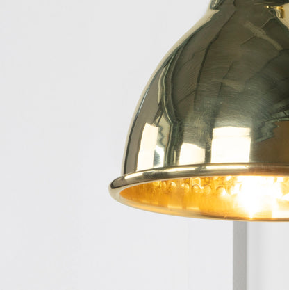 Hammered Brass Brindley Wall Light by From The Anvil