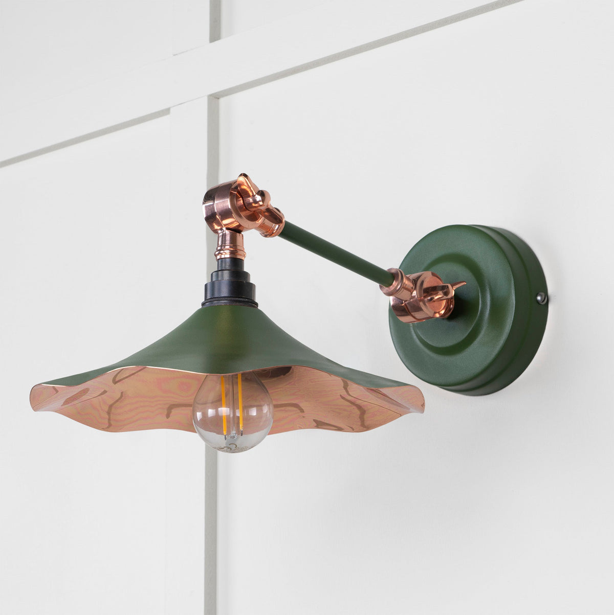Smooth Copper Flora Wall Light by From The Anvil