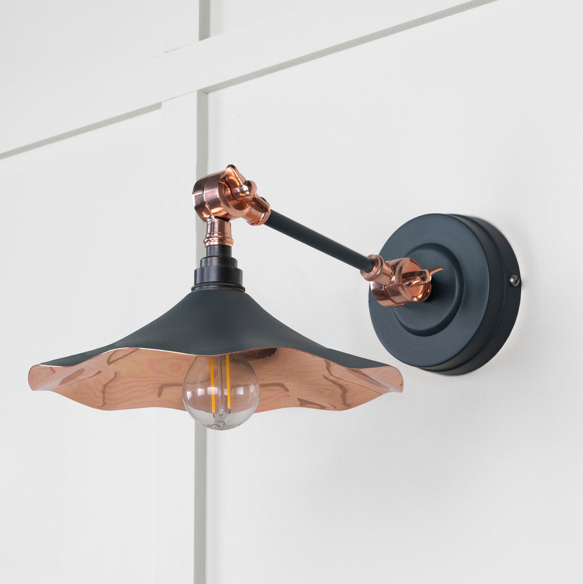 Smooth Copper Flora Wall Light by From The Anvil