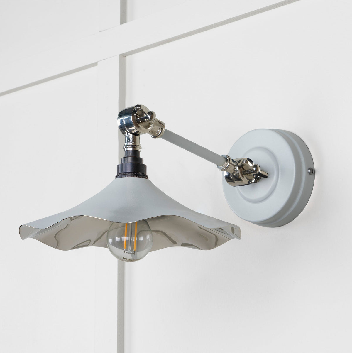 Smooth Nickel Flora Wall Light by From The Anvil