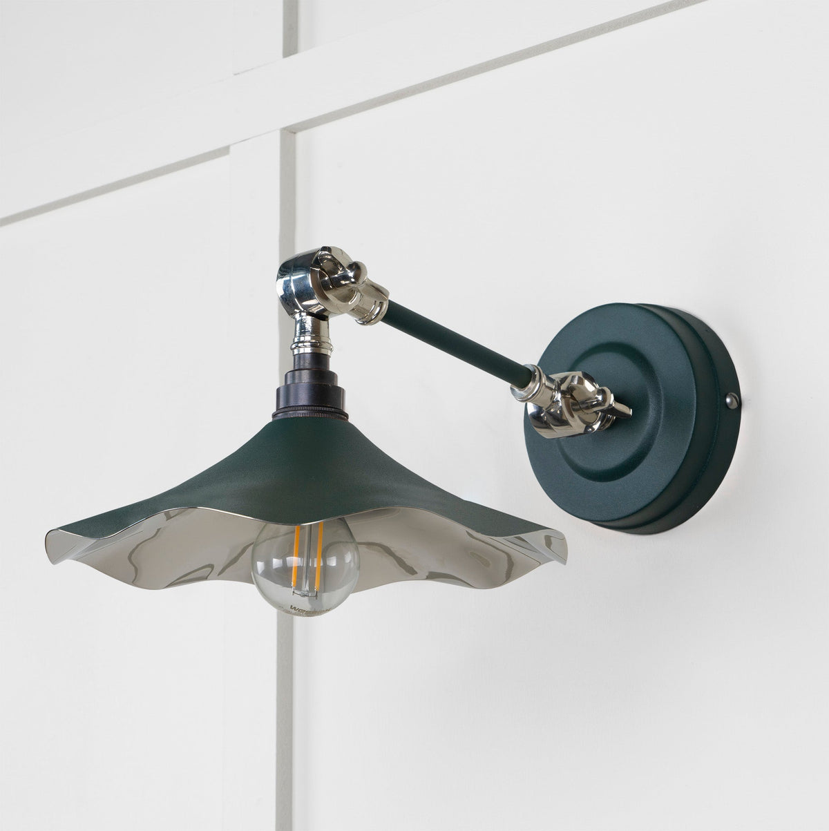 Smooth Nickel Flora Wall Light by From The Anvil