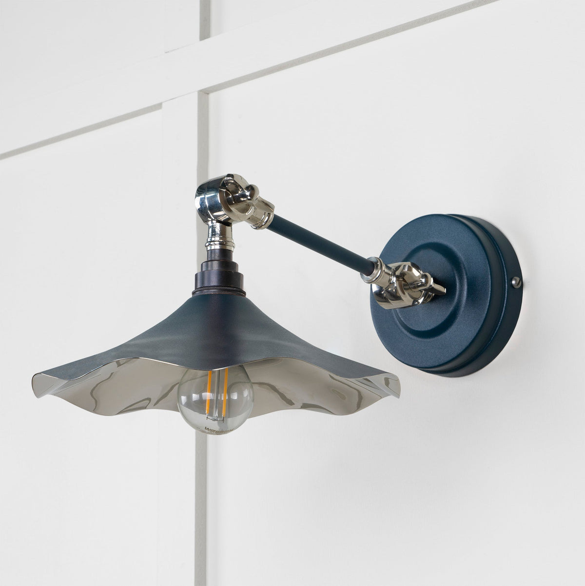 Smooth Nickel Flora Wall Light by From The Anvil