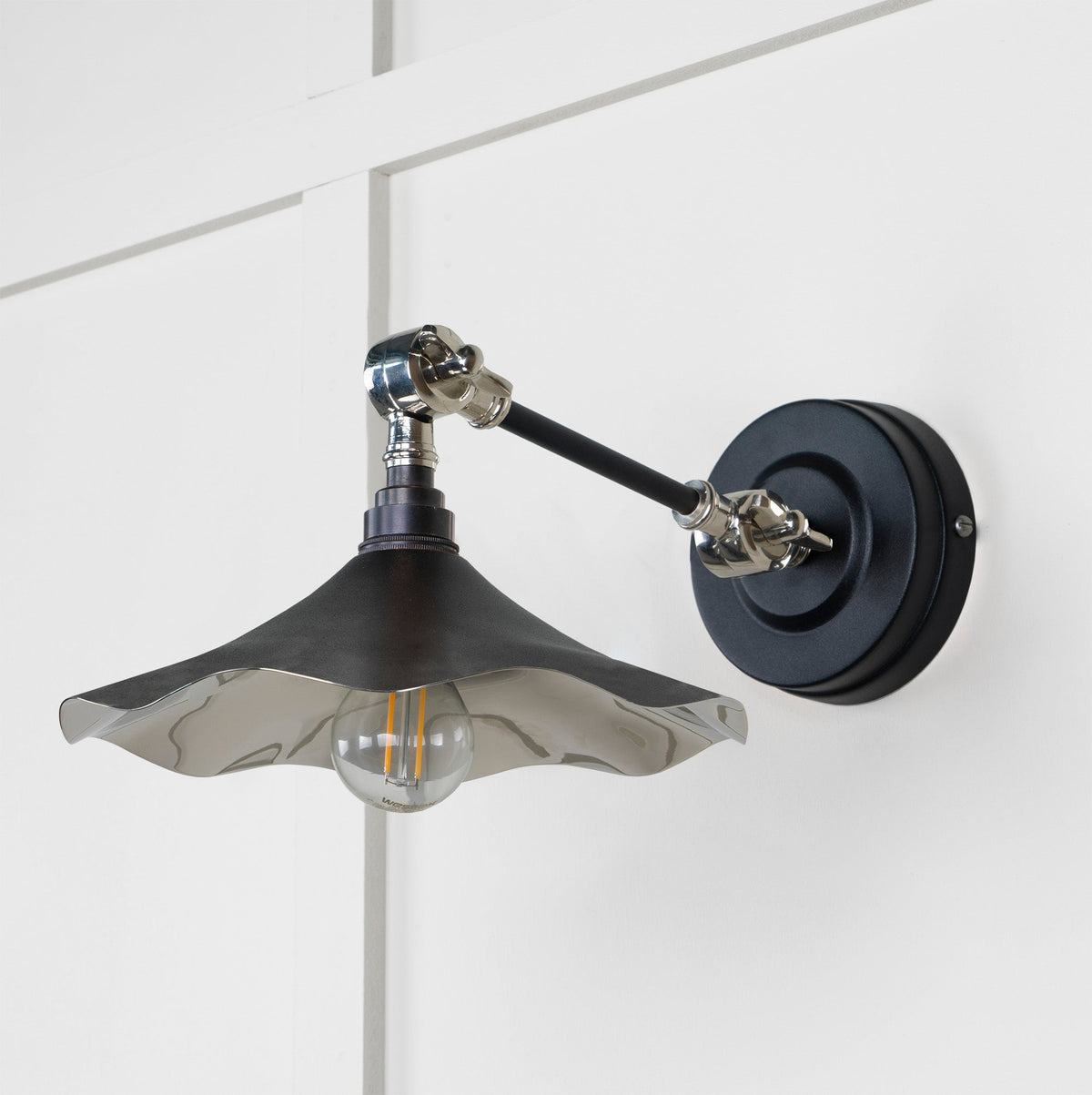 Smooth Nickel Flora Wall Light by From The Anvil