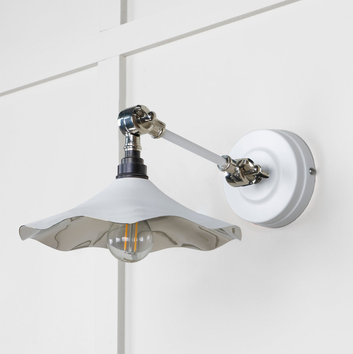 Smooth Nickel Flora Wall Light by From The Anvil