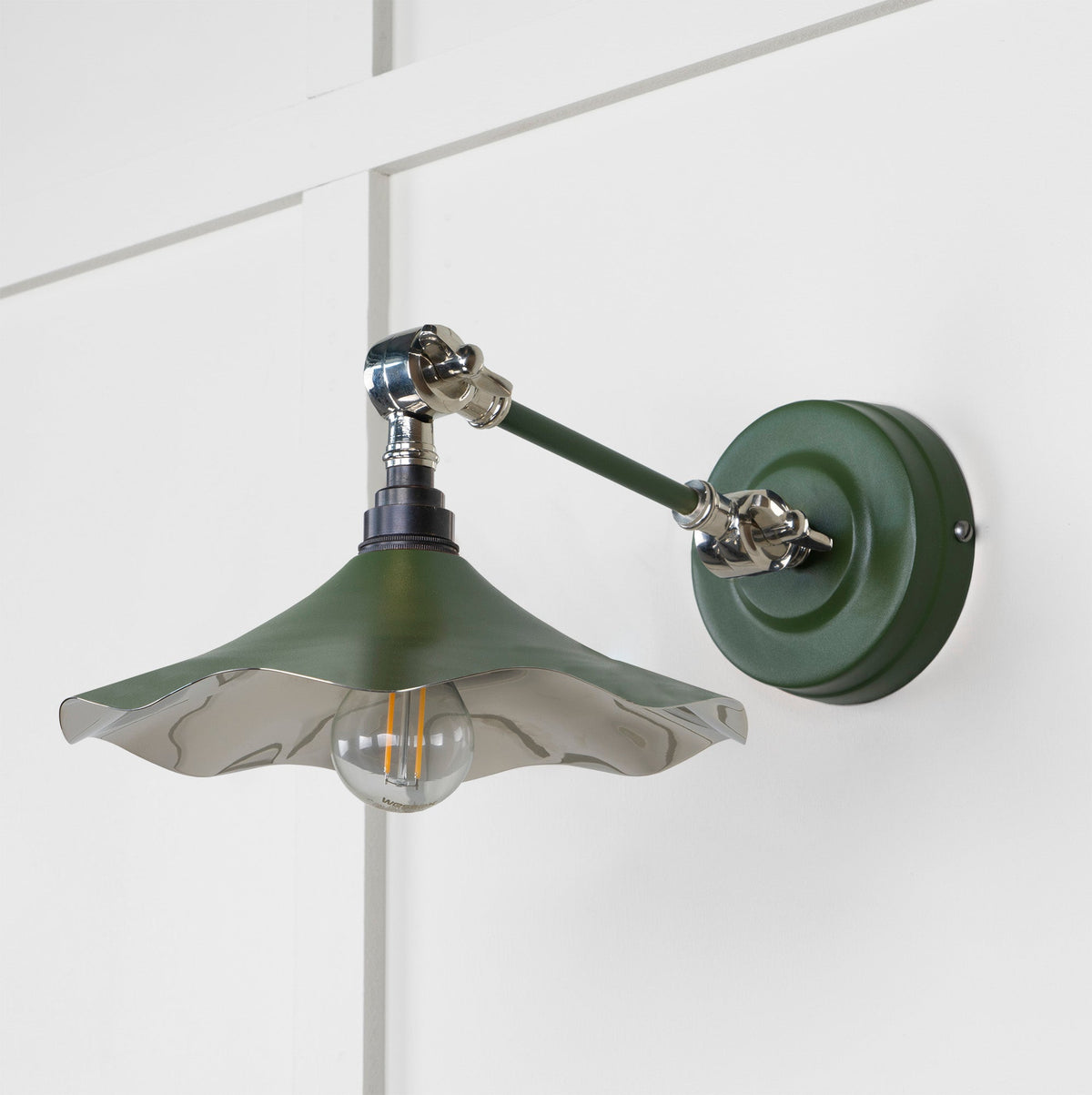 Smooth Nickel Flora Wall Light by From The Anvil