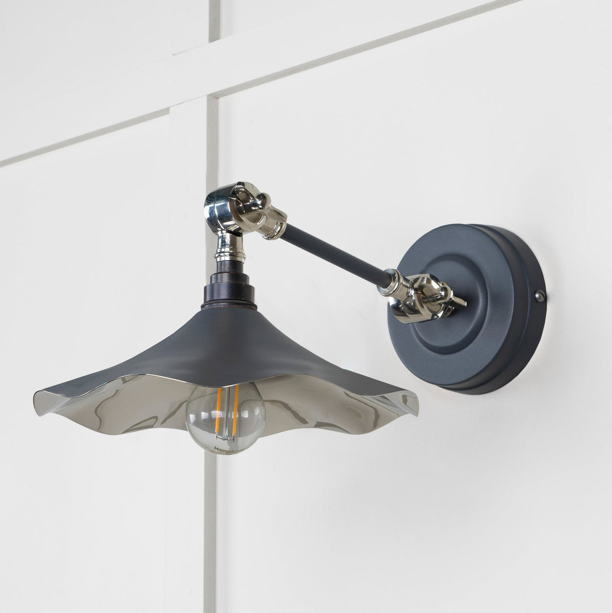 Smooth Nickel Flora Wall Light by From The Anvil