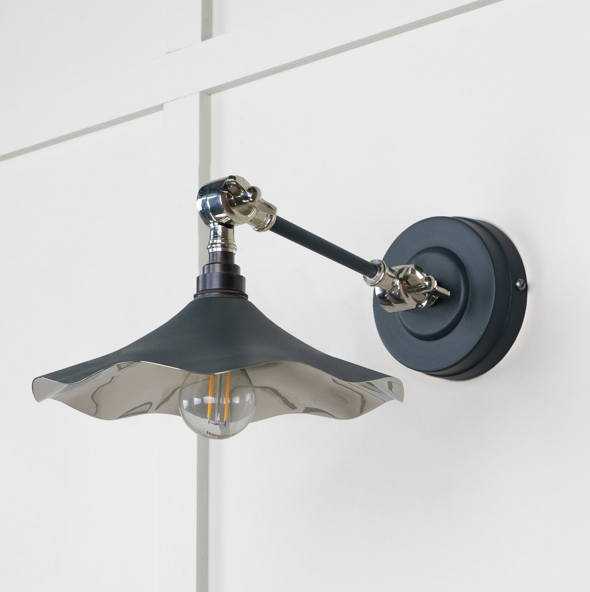 Smooth Nickel Flora Wall Light by From The Anvil