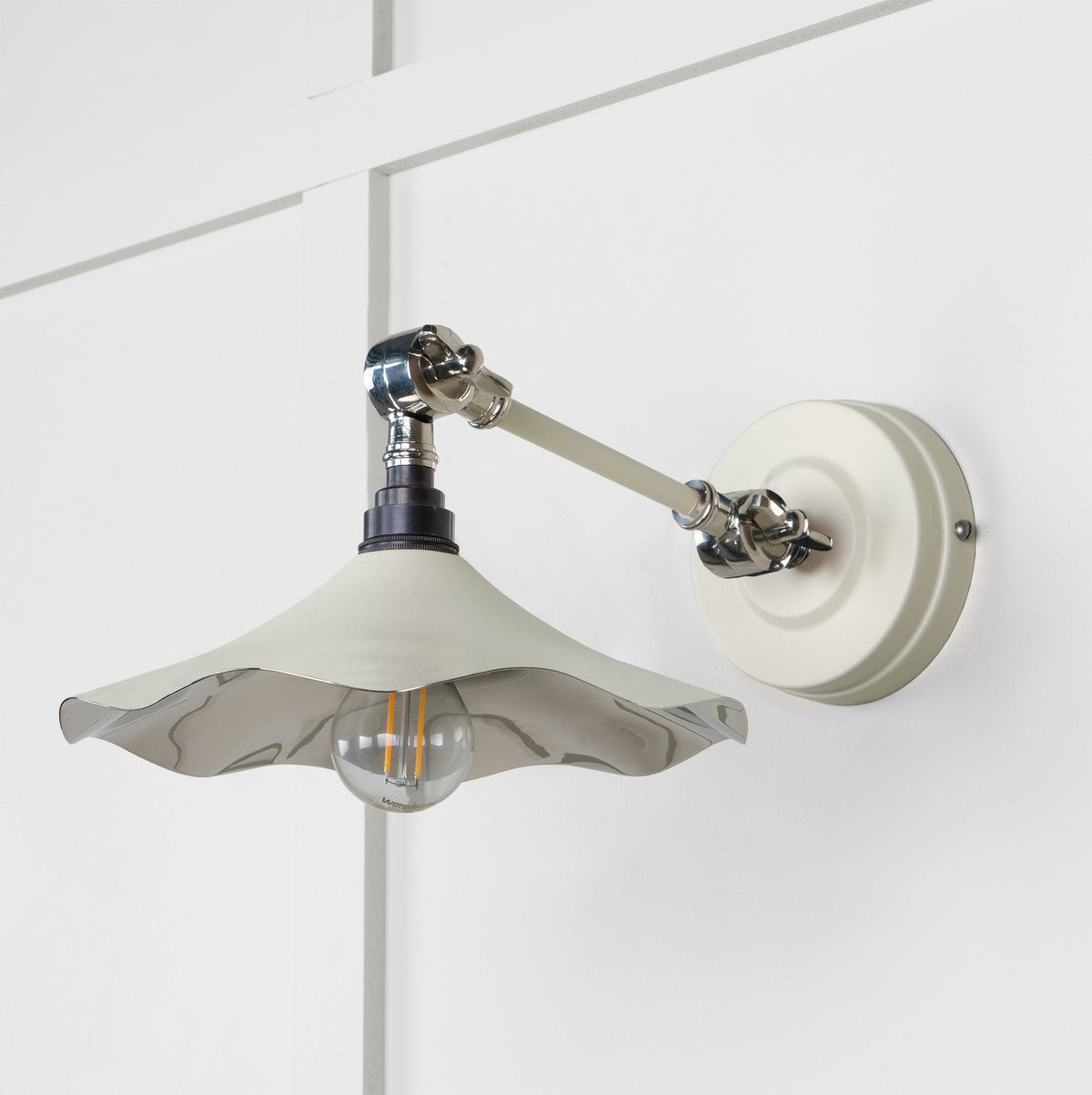 Smooth Nickel Flora Wall Light by From The Anvil