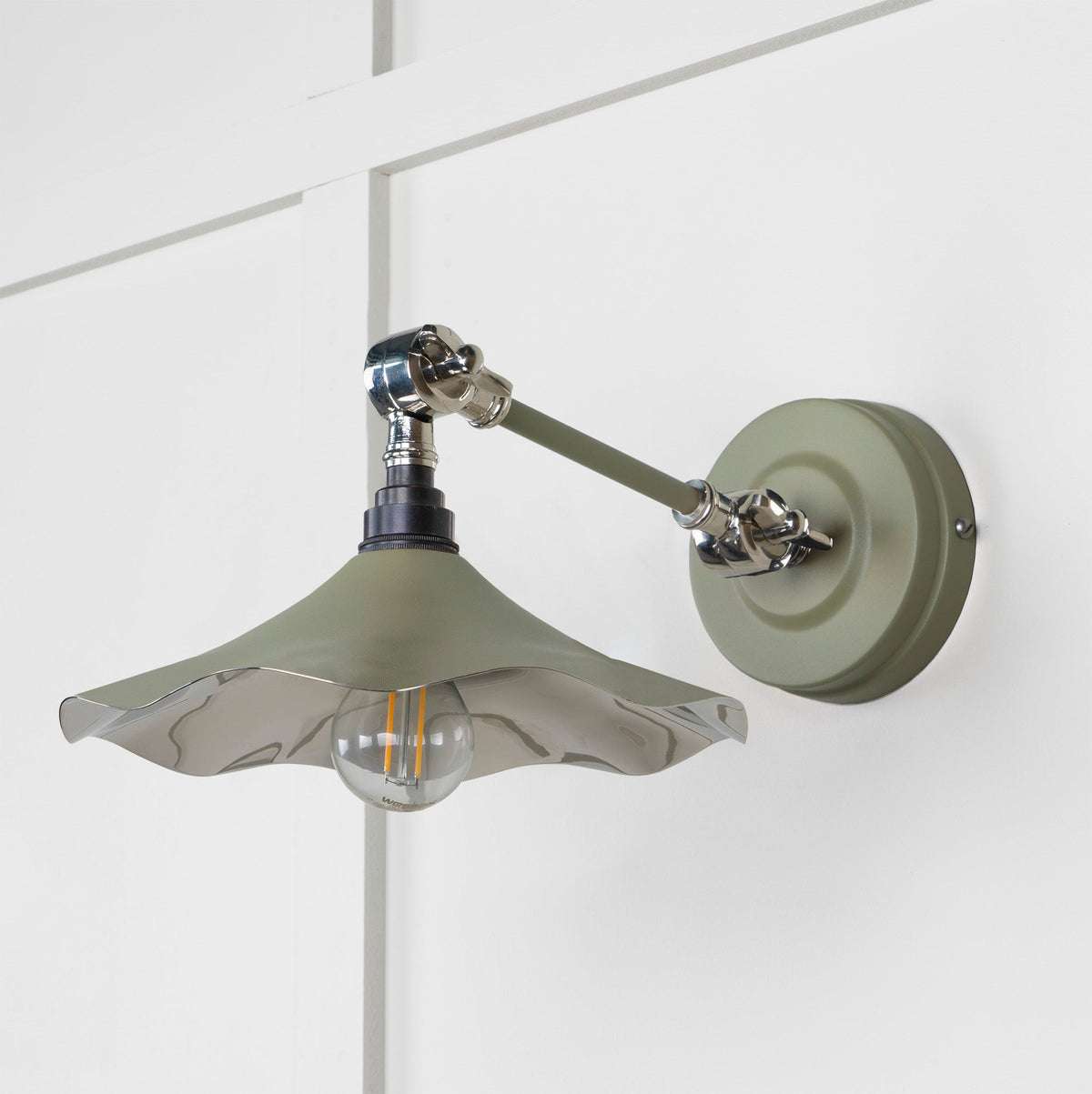 Smooth Nickel Flora Wall Light by From The Anvil