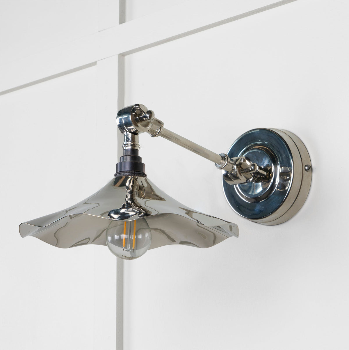 Smooth Nickel Flora Wall Light by From The Anvil