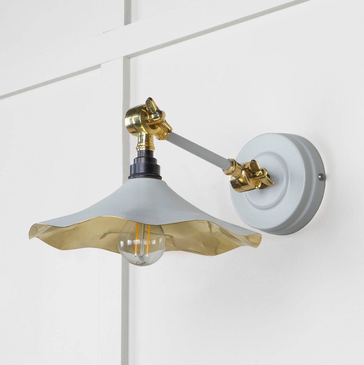 Smooth Brass Flora Wall Light by From The Anvil