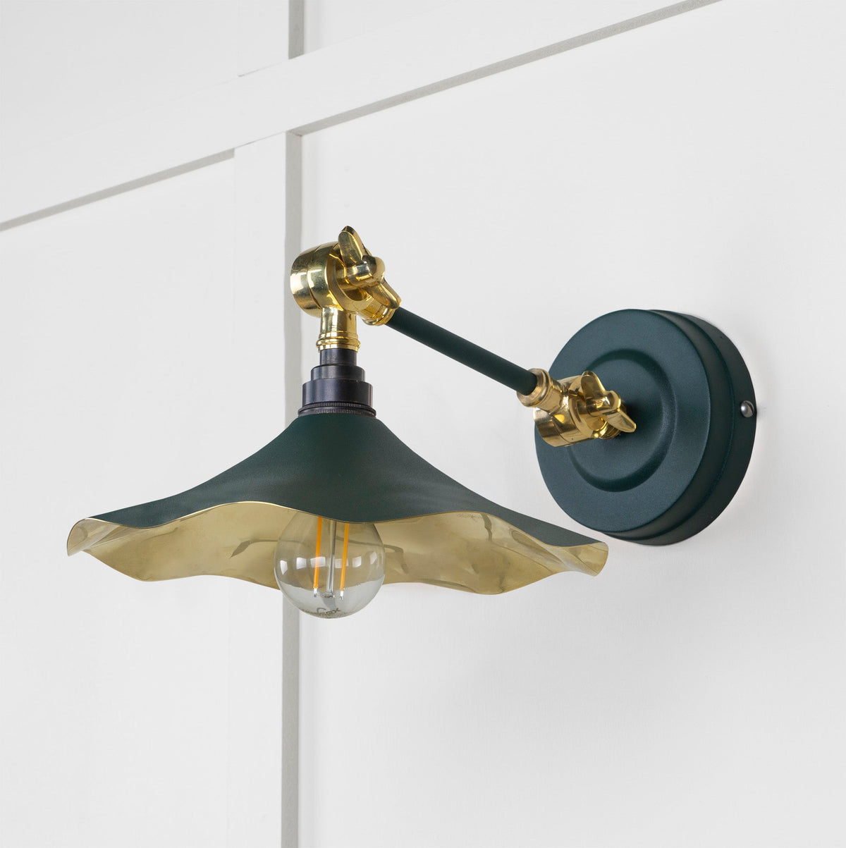 Smooth Brass Flora Wall Light by From The Anvil