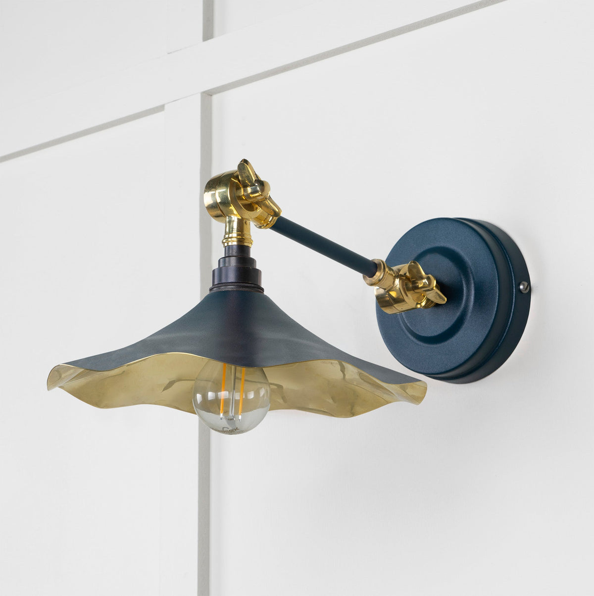 Smooth Brass Flora Wall Light by From The Anvil