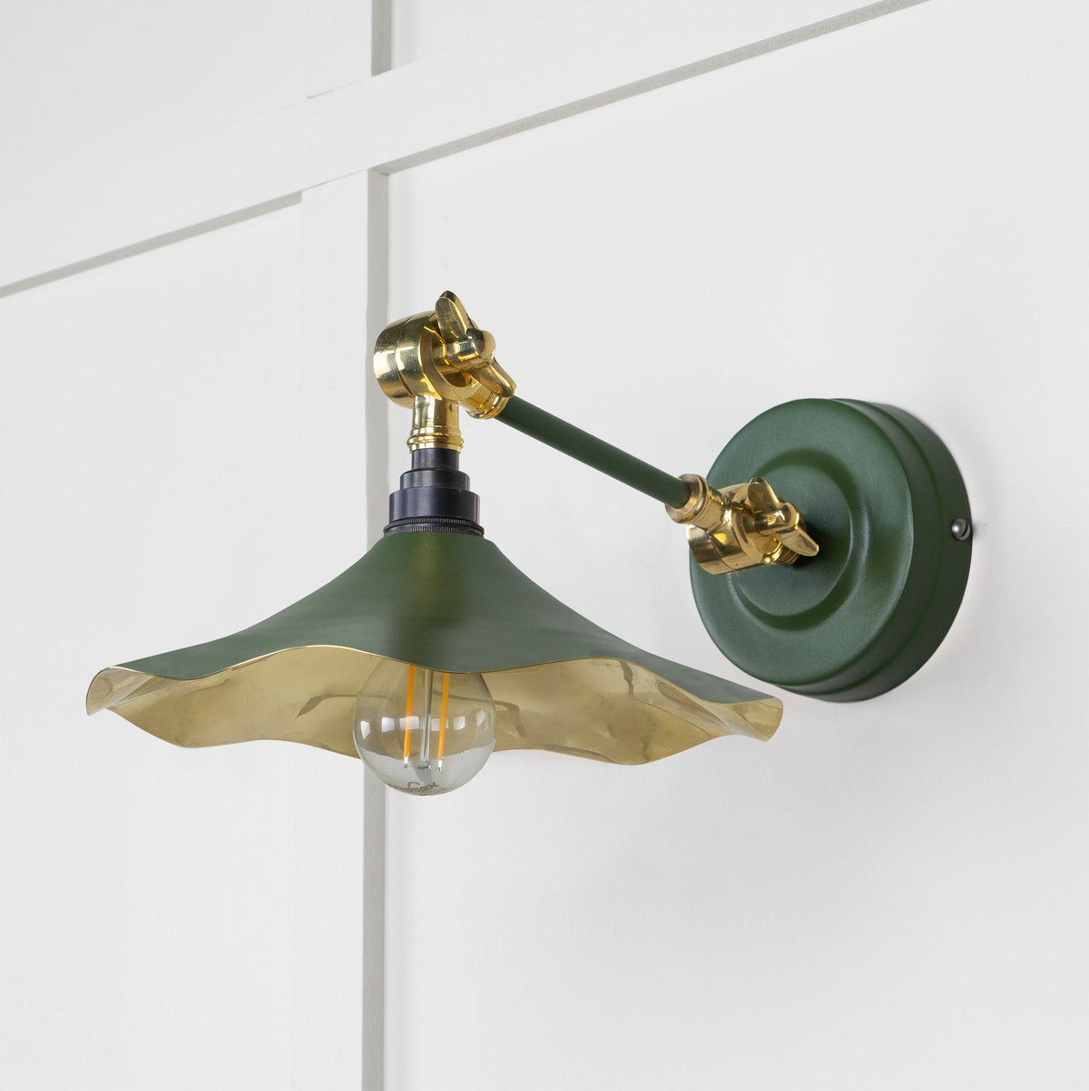 Smooth Brass Flora Wall Light by From The Anvil