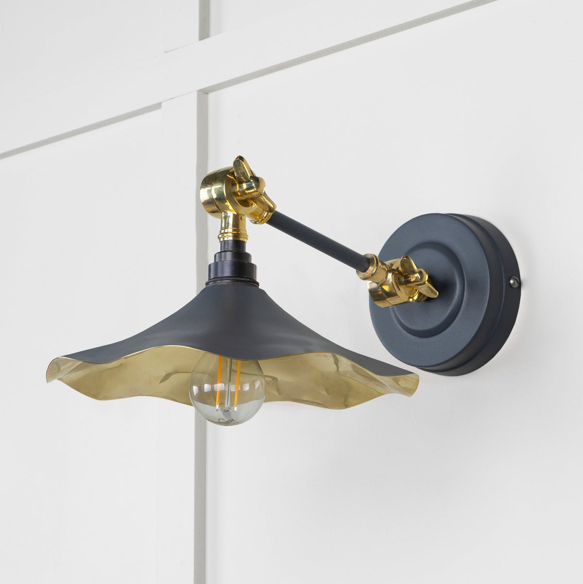 Smooth Brass Flora Wall Light by From The Anvil
