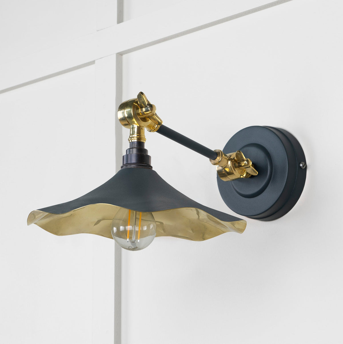 Smooth Brass Flora Wall Light by From The Anvil