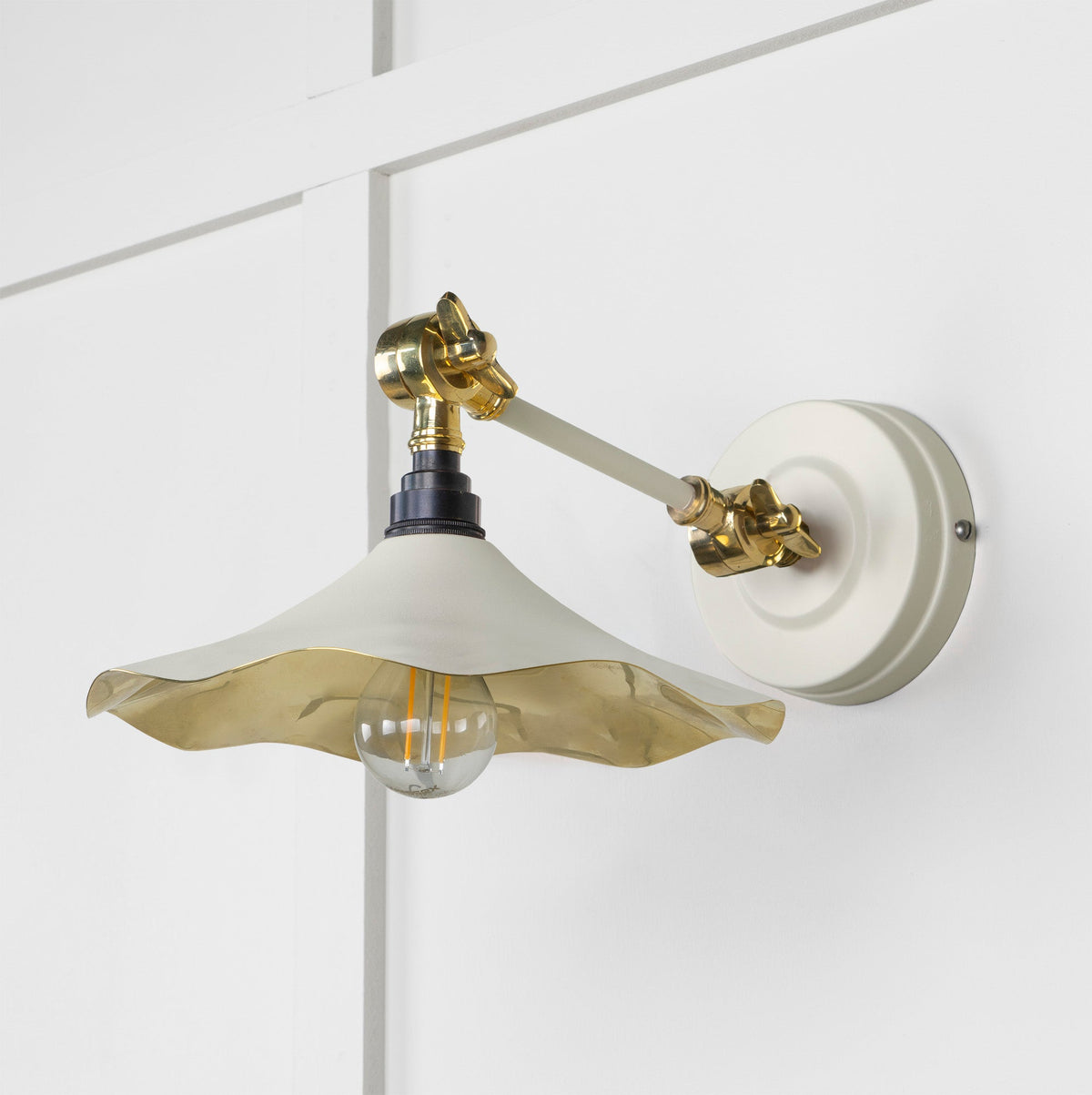 Smooth Brass Flora Wall Light by From The Anvil