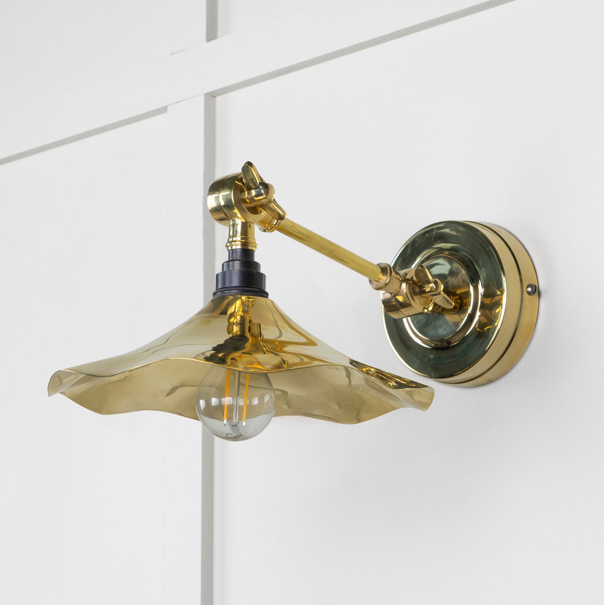 Smooth Brass Flora Wall Light by From The Anvil