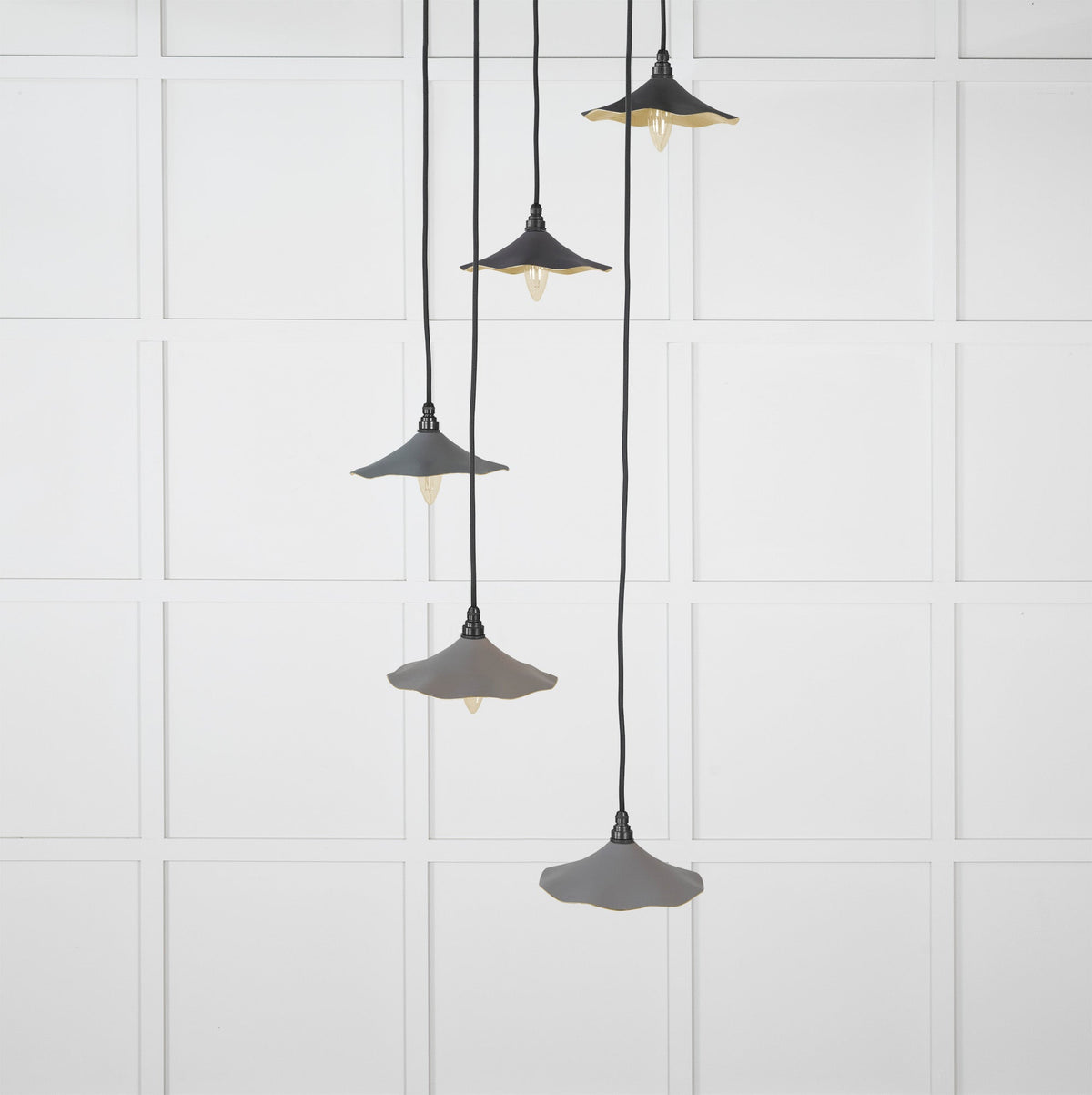 Smooth Brass Flora Cluster Pendant by From The Anvil