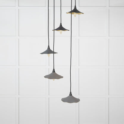 Smooth Brass Flora Cluster Pendant by From The Anvil