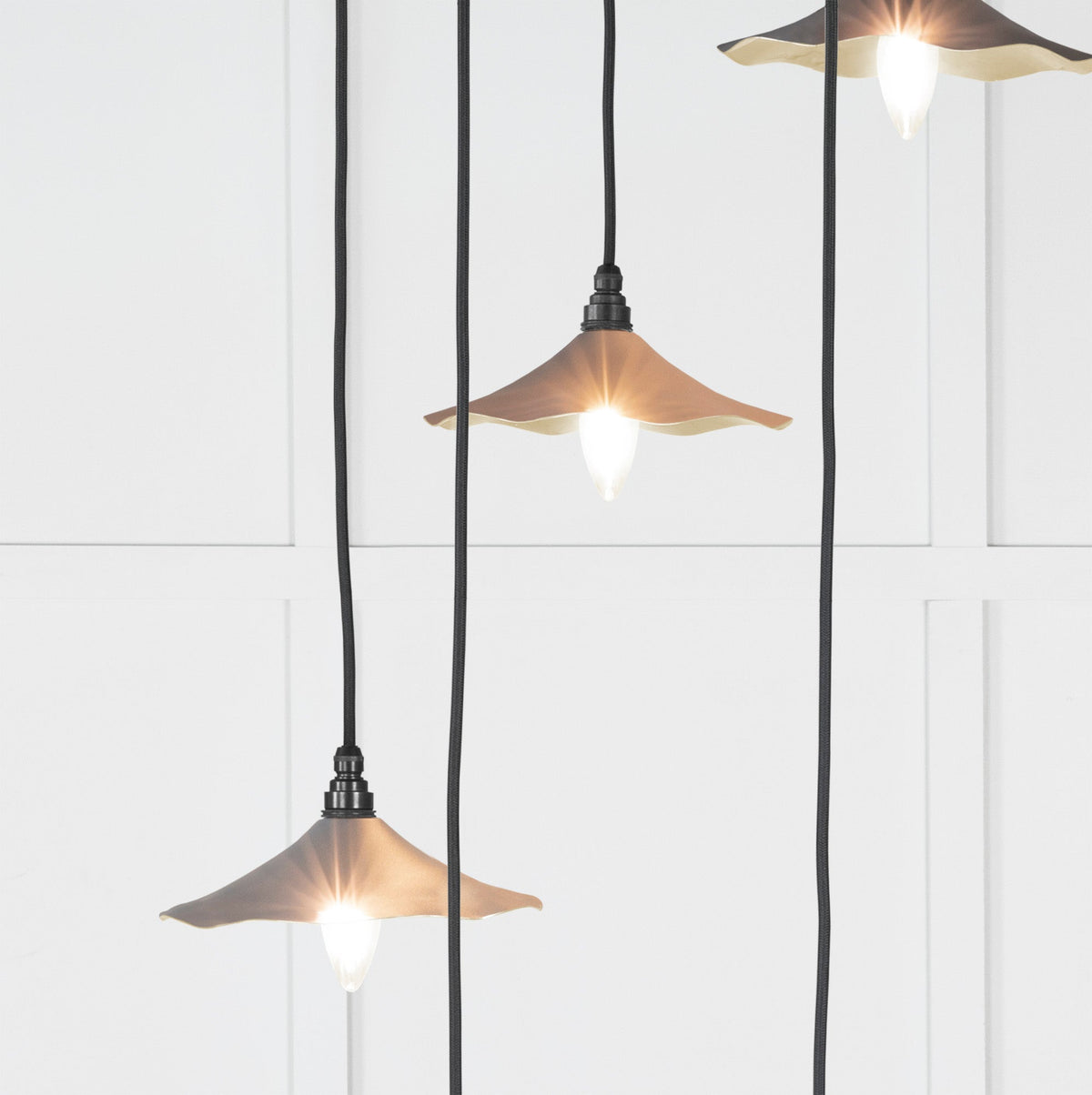 Smooth Brass Flora Cluster Pendant by From The Anvil