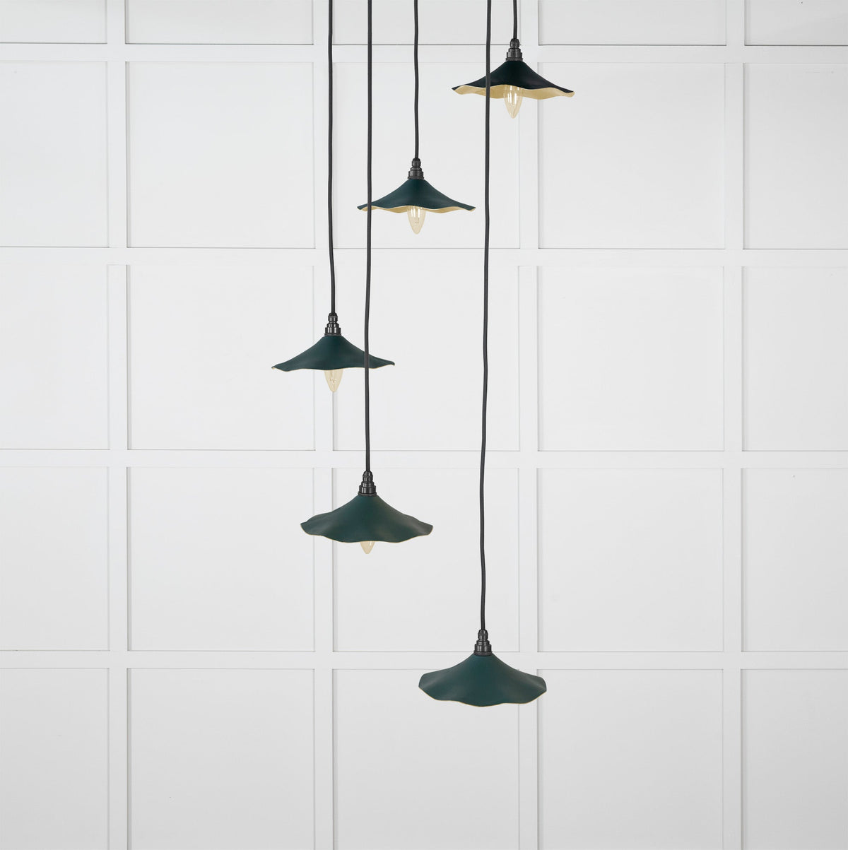Smooth Brass Flora Cluster Pendant by From The Anvil
