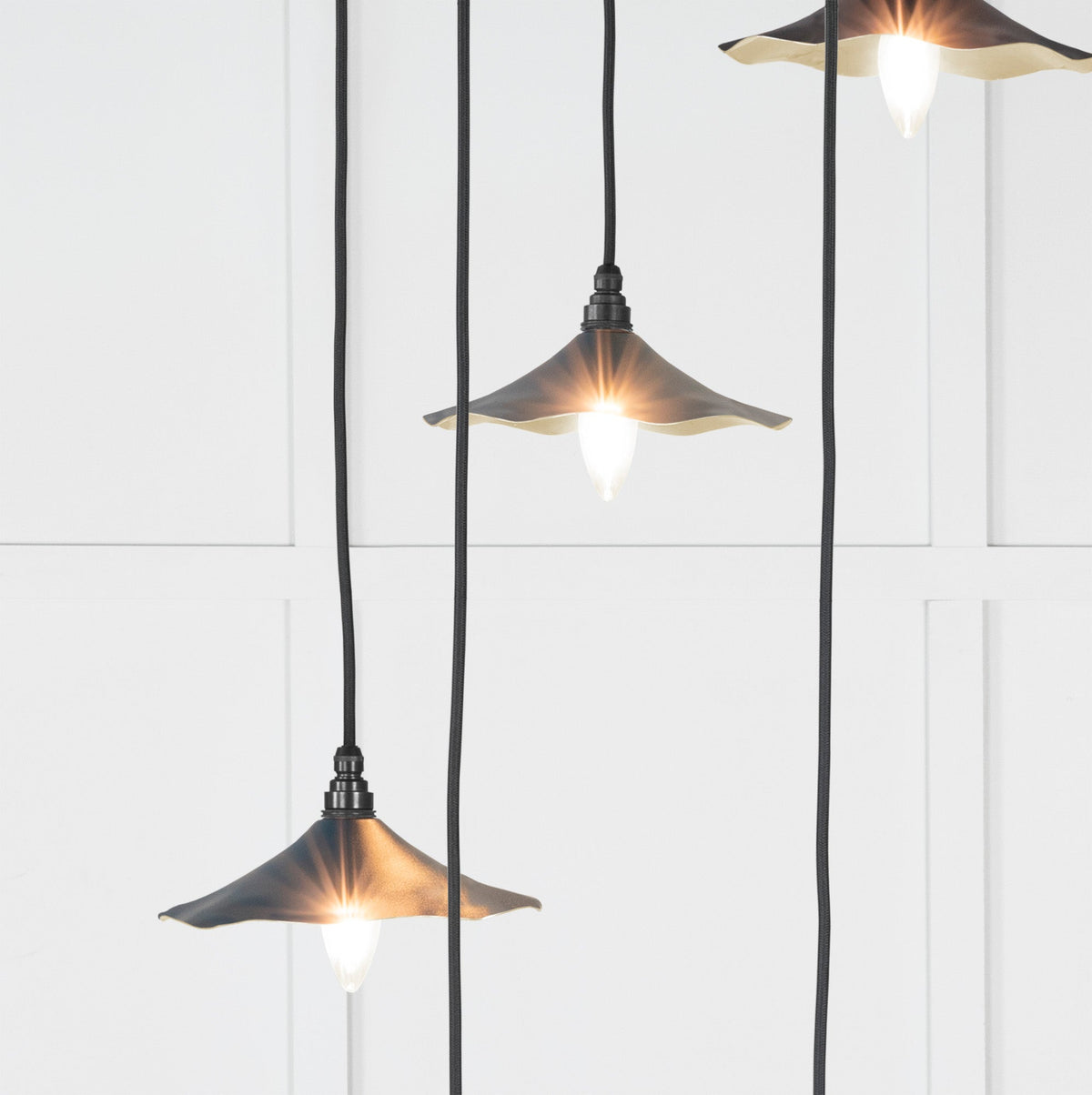 Smooth Brass Flora Cluster Pendant by From The Anvil