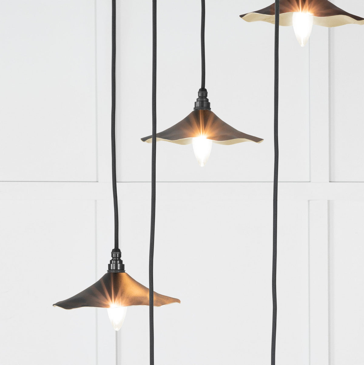 Smooth Brass Flora Cluster Pendant by From The Anvil