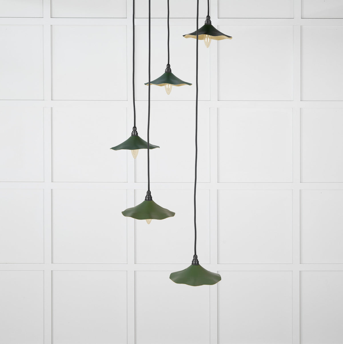 Smooth Brass Flora Cluster Pendant by From The Anvil