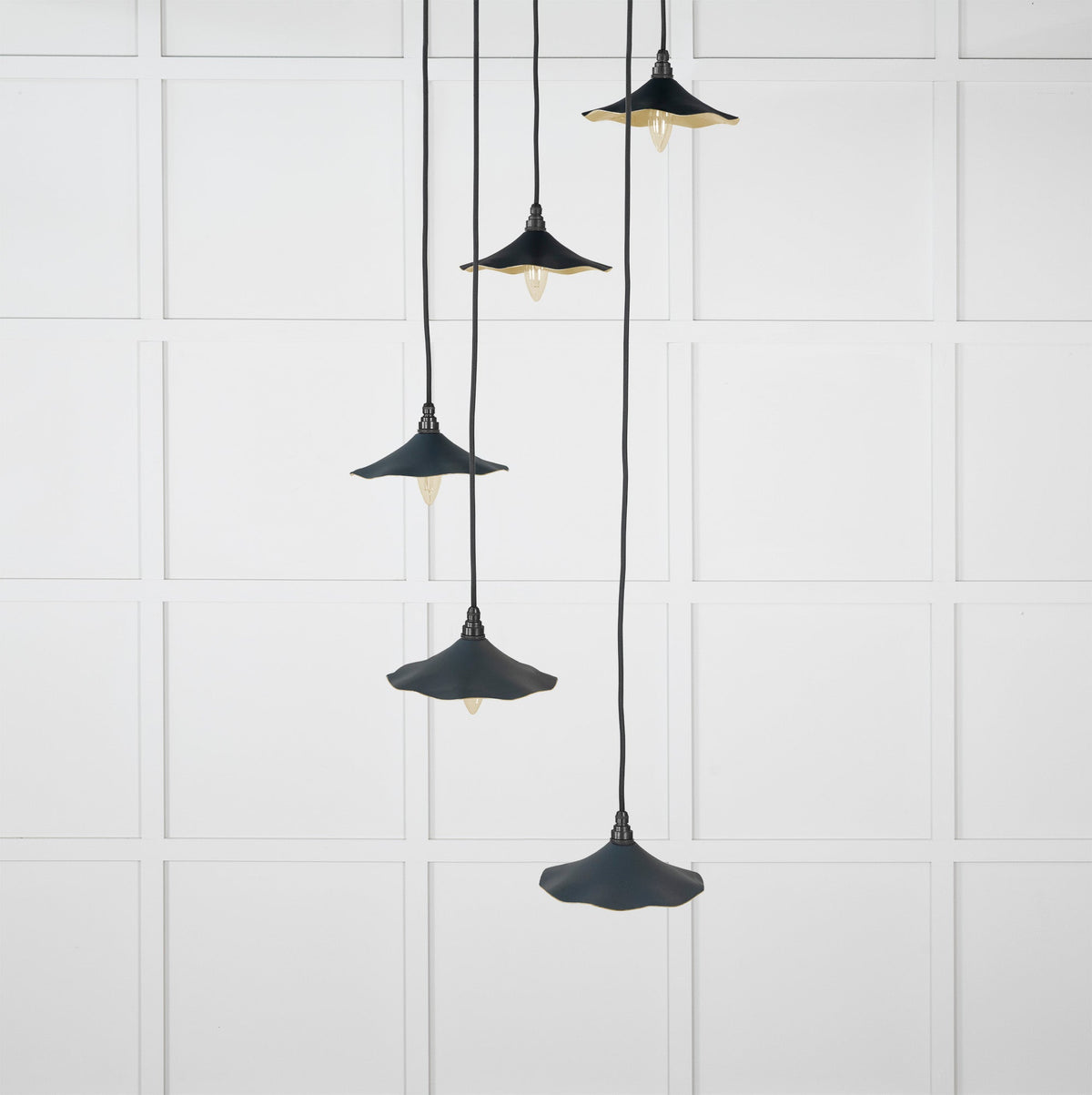 Smooth Brass Flora Cluster Pendant by From The Anvil