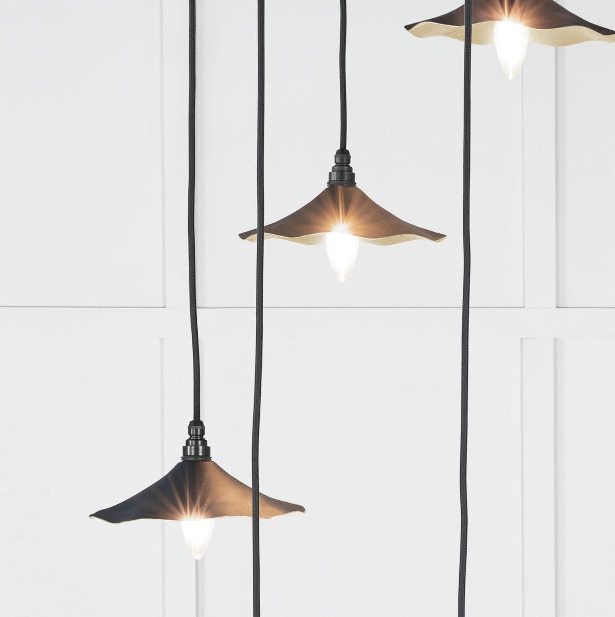 Smooth Brass Flora Cluster Pendant by From The Anvil
