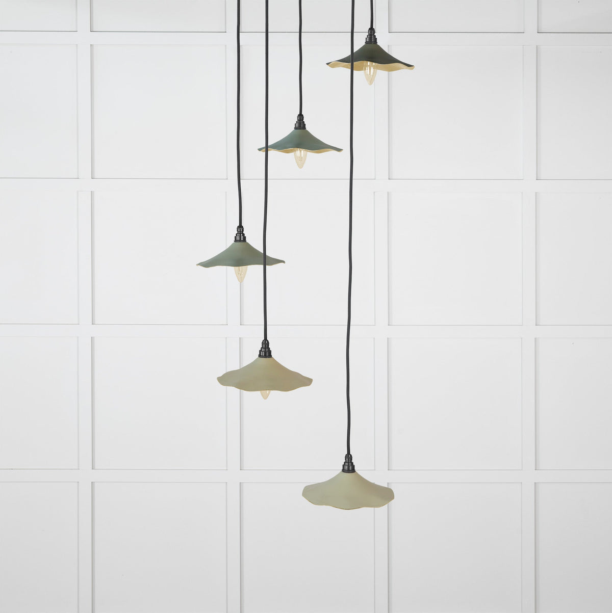 Smooth Brass Flora Cluster Pendant by From The Anvil