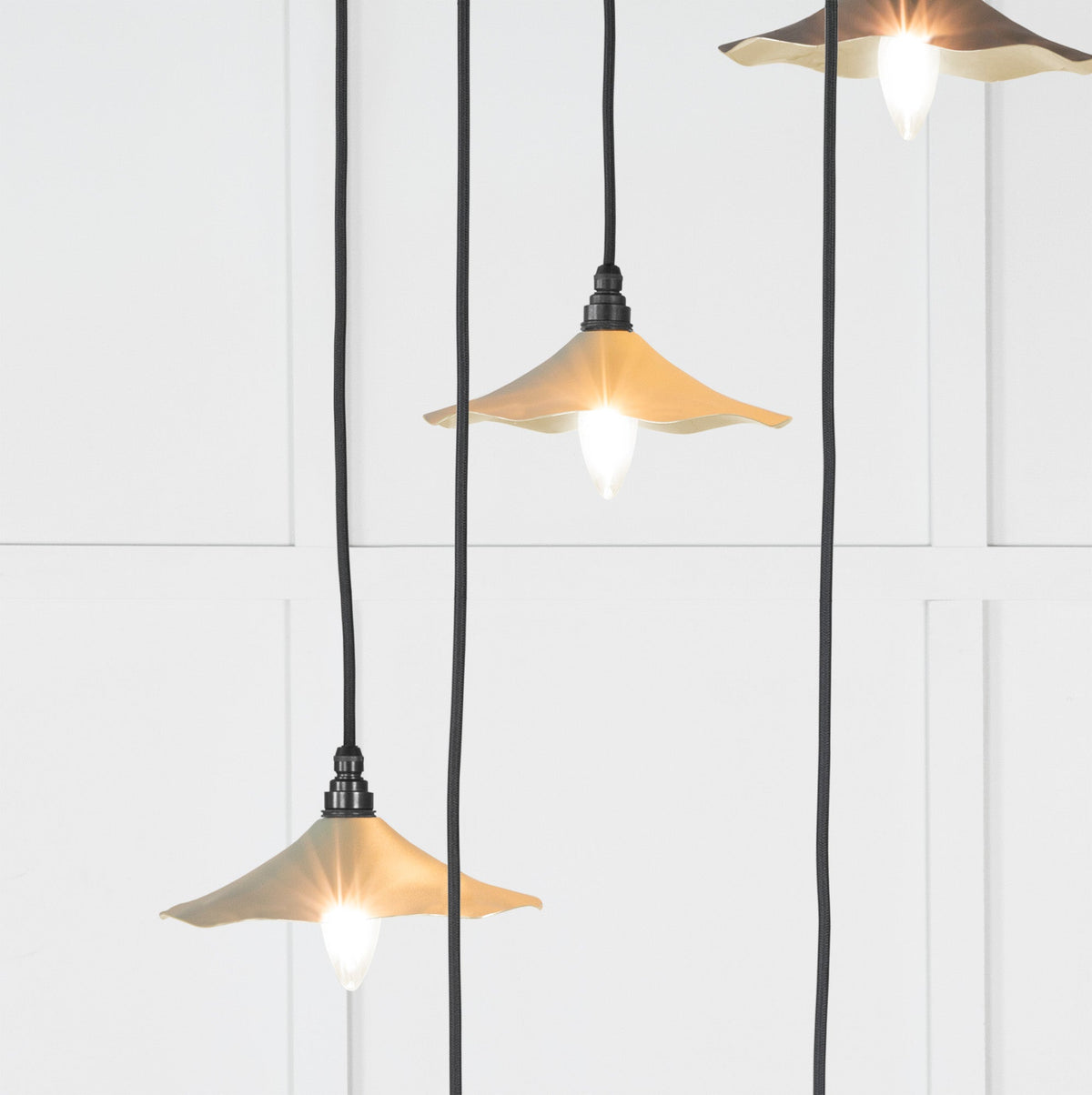 Smooth Brass Flora Cluster Pendant by From The Anvil