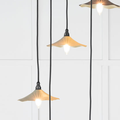 Smooth Brass Flora Cluster Pendant by From The Anvil