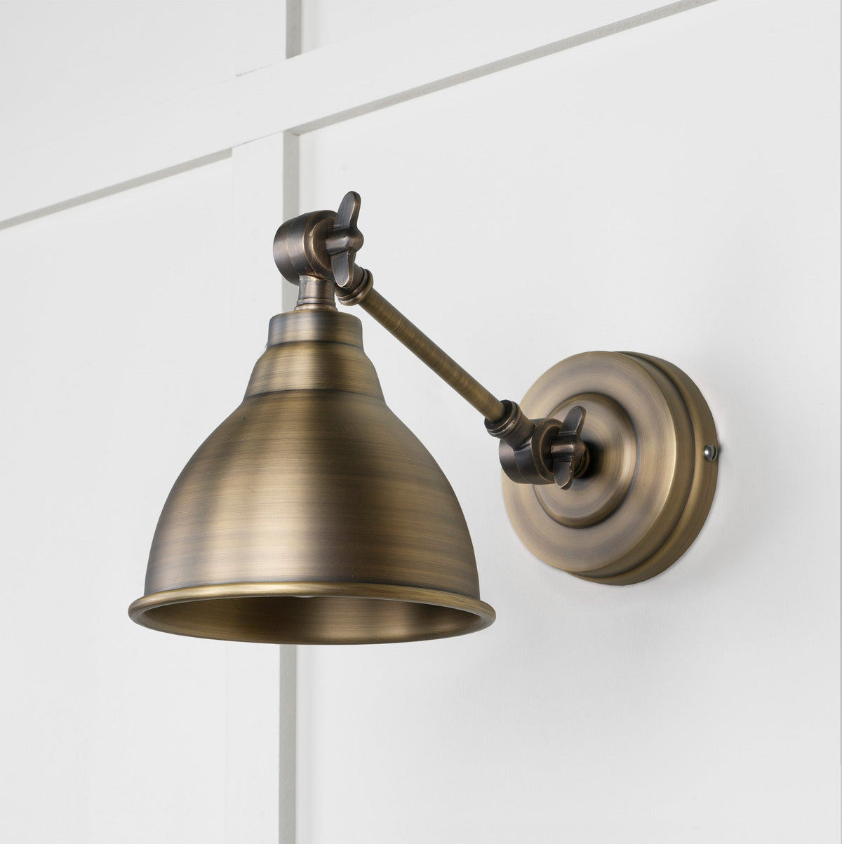 Aged Brass Brindley Wall Light by From The Anvil