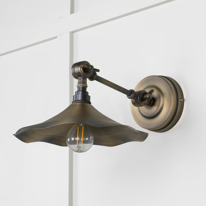 Aged Brass Flora Wall Light by From The Anvil