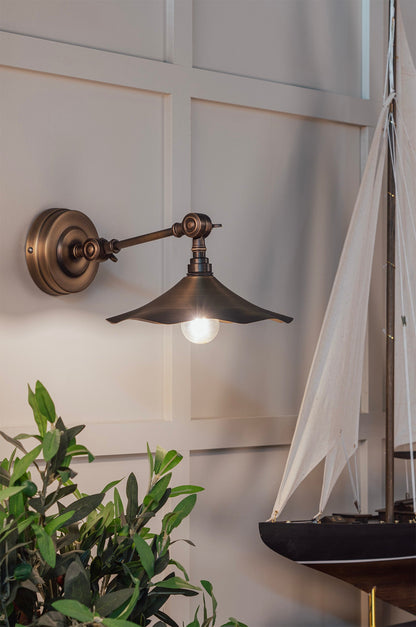 Aged Brass Flora Wall Light by From The Anvil