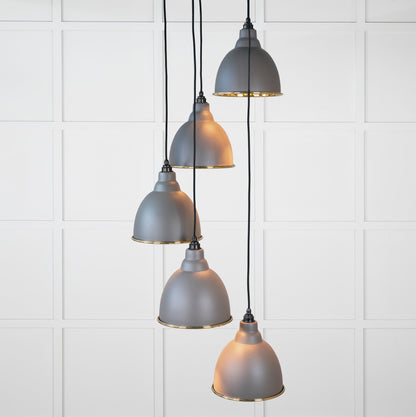 From The Anvil's Smooth Brass Smooth Brass Brindley Cluster Pendant