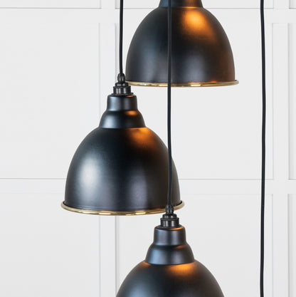 Smooth Brass Brindley Cluster Pendant by From The Anvil