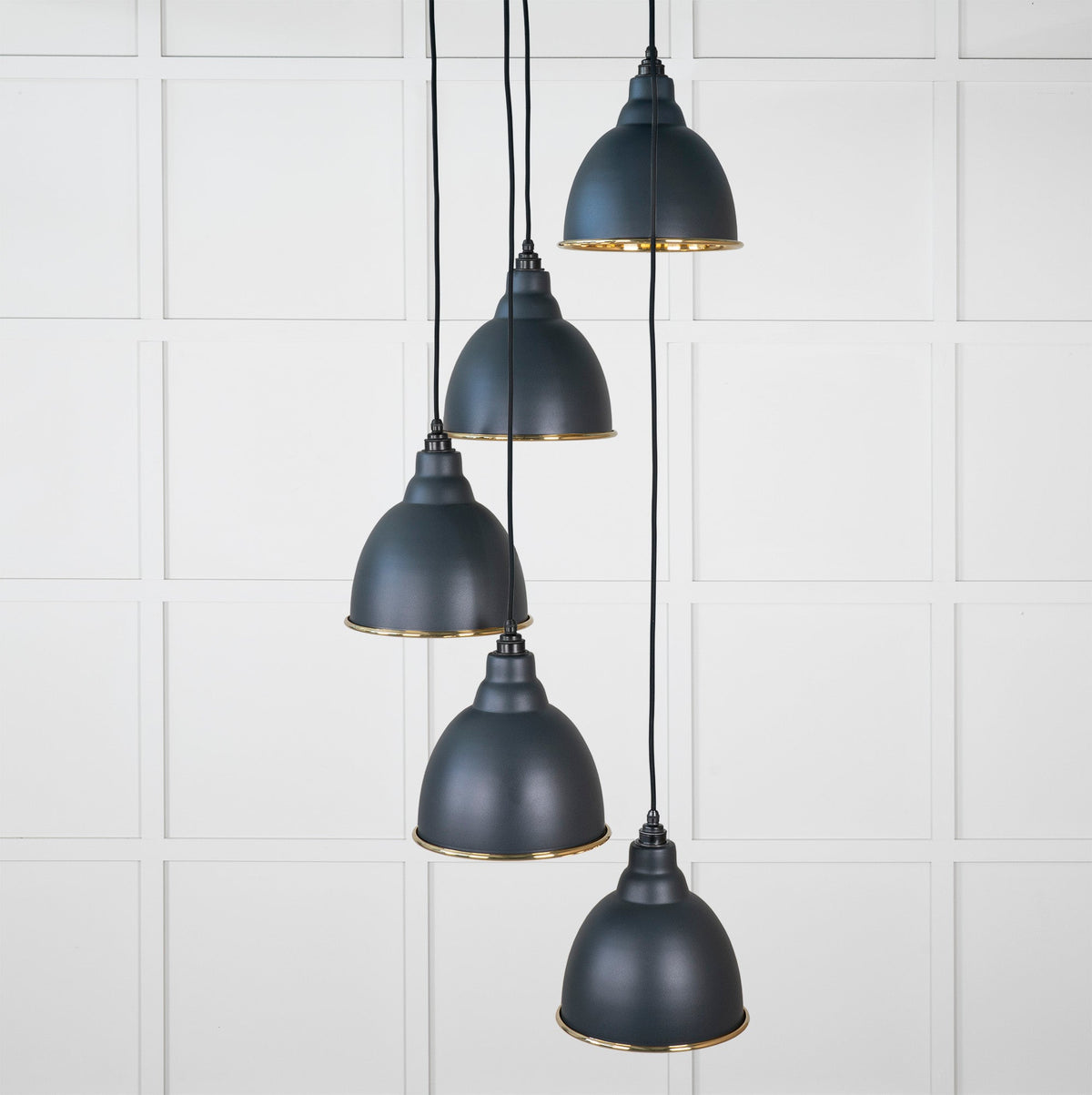 Smooth Brass Brindley Cluster Pendant by From The Anvil