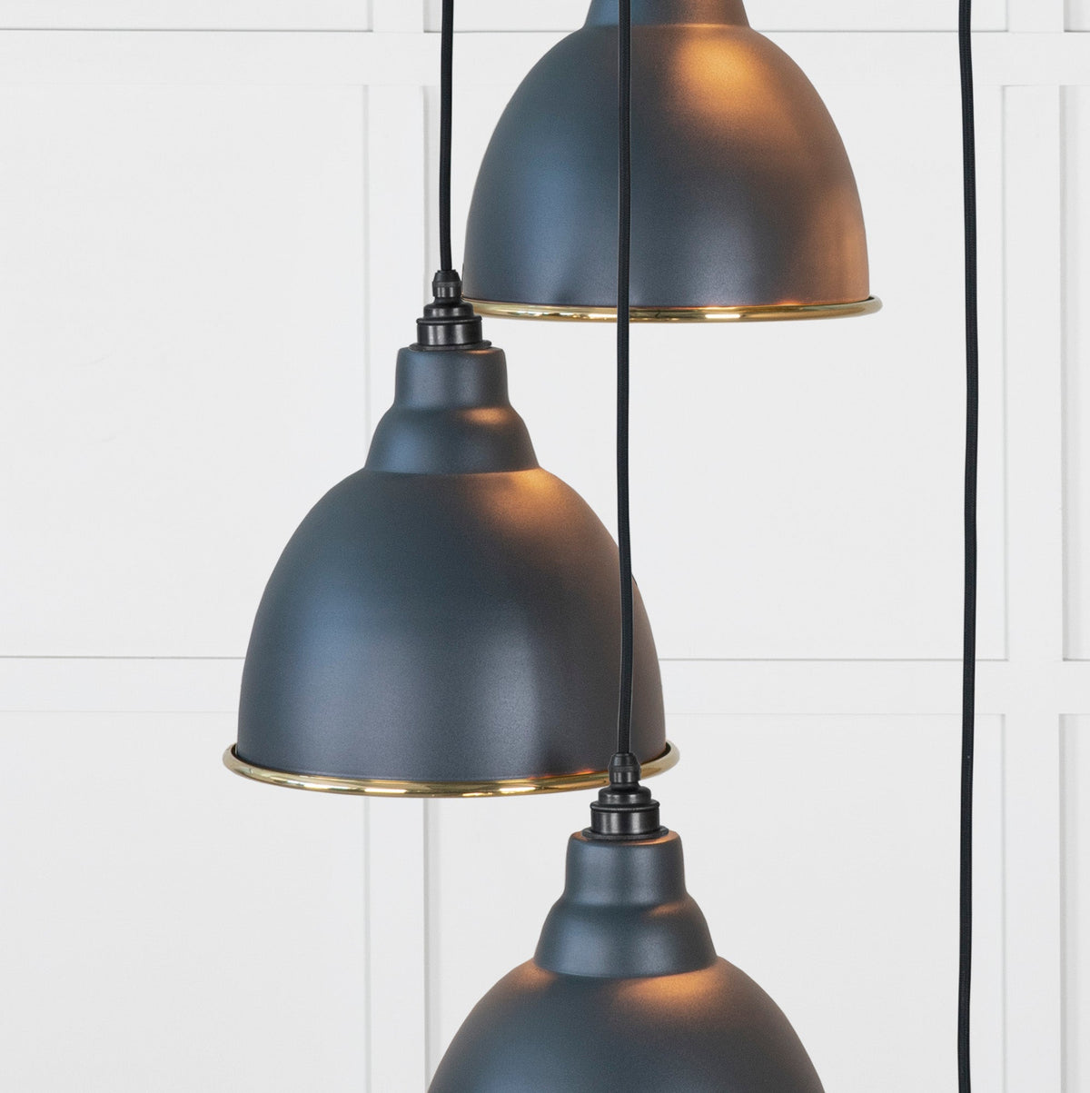 Smooth Brass Brindley Cluster Pendant by From The Anvil