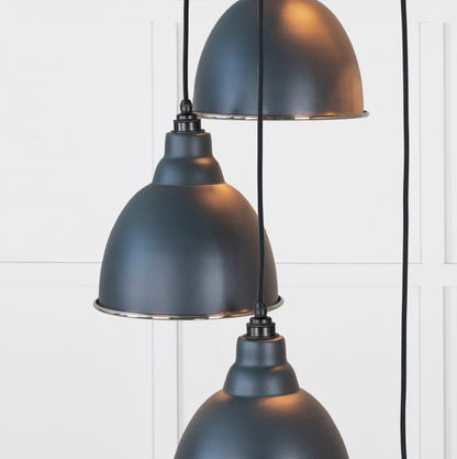 Hammered Nickel Brindley Cluster Pendant by From The Anvil